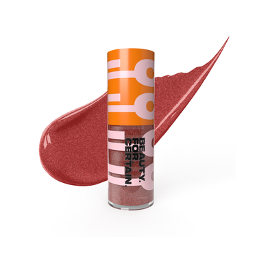 Component with swatch for Beauty. For. Certain. Matte Liquid Lipstick #50 Mid-Tone Shimmer.
