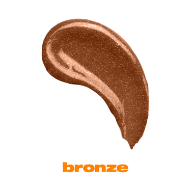 Image of High-Pigment Gloss swatch by Beauty For Certain in Bronze. Bronze is a shimmering, metallic brown gloss with flecks of glitter.