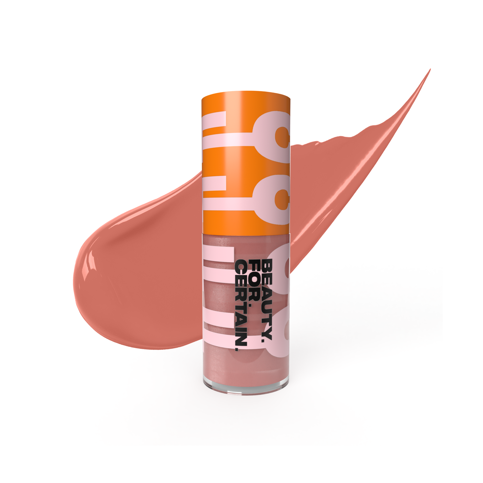 Component with swatch for Beauty. For. Certain. Matte Liquid Lipstick #21 Soft Rosy Nude.